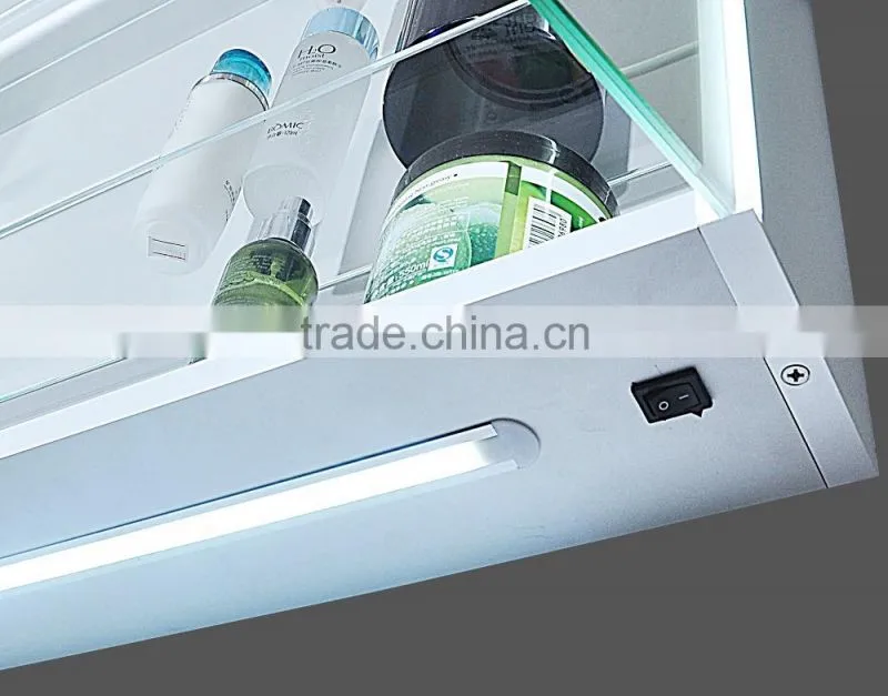 Engineering project LED bathroom mirror with backlights and glass storege cabinet