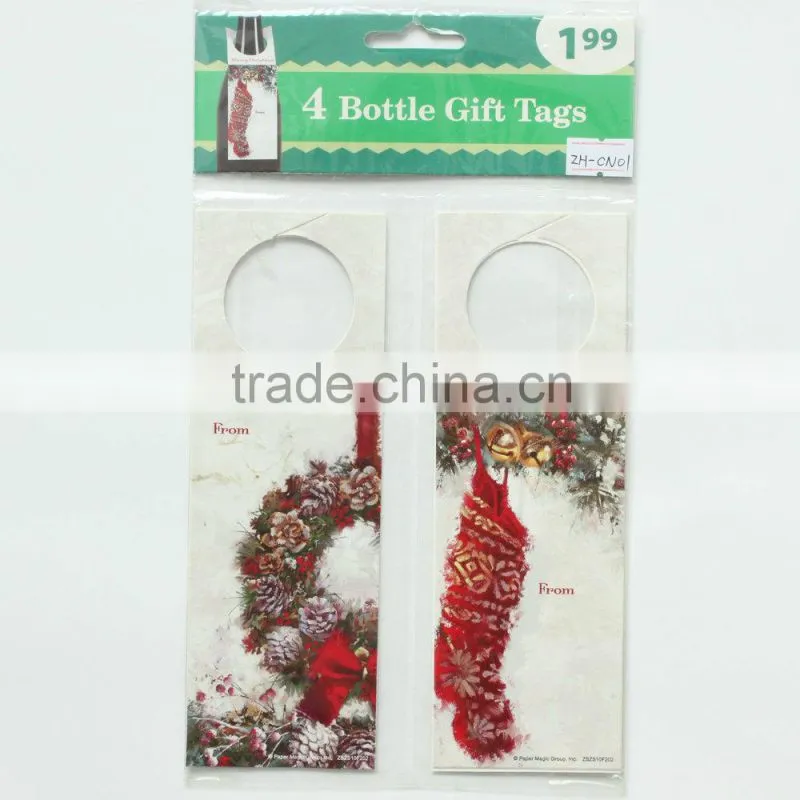 christmas paper hang tag wine bottle hang tags