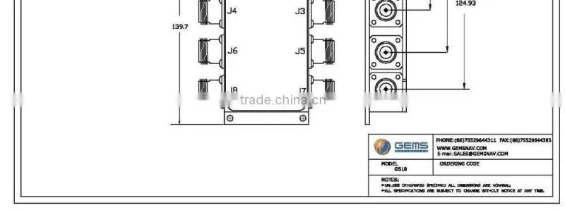 GPS power splitter 8 way splitters(divider)