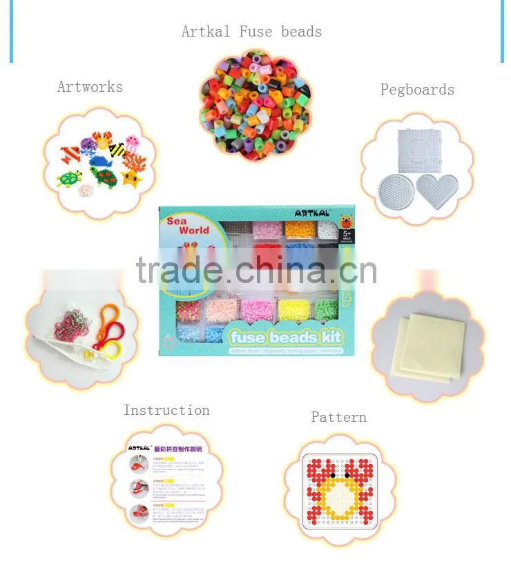 Christmas Gifts Artkal Fuse Beads SL801Diy Intelligent Toys Sea World Children Unique Plastic Puzzle Game