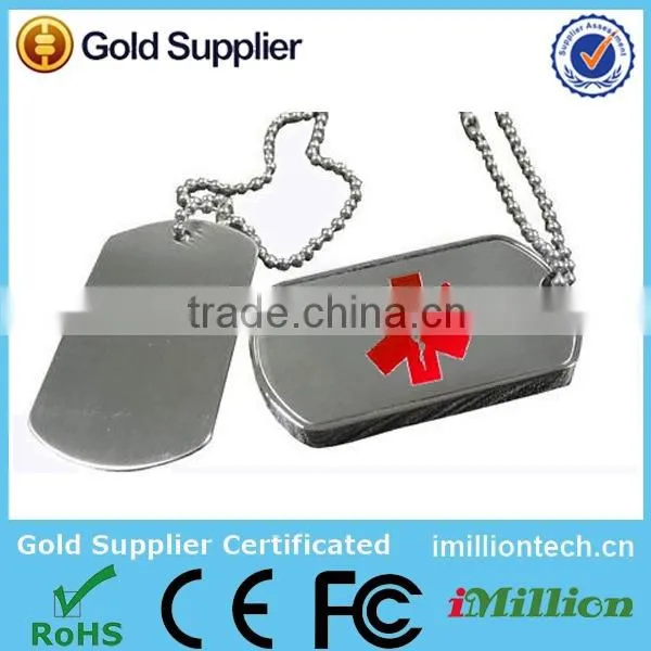 4GB Logo Engrave Metal Army Tag USB Flash Stick