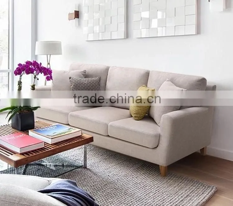 modern wooden fabric modular sofa living room furniture 1+2+3 in nordic style with removable cover