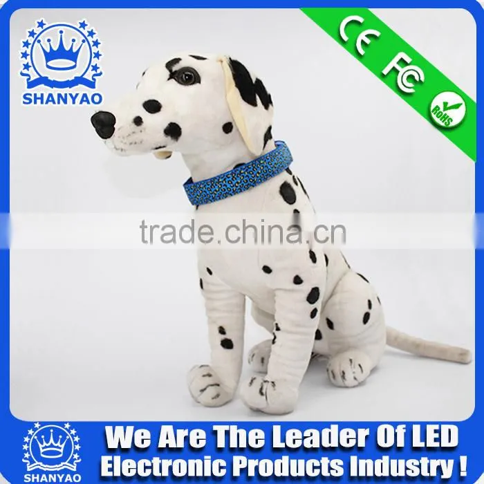 2015 Hot Selling Christmas LED Plastic Pet Trainer Collar With Leopard