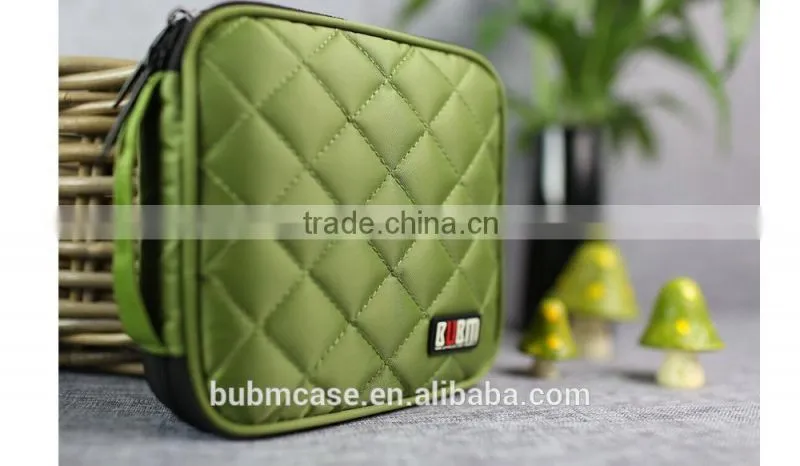 Fashion Green 32 Capacity 230D Space Twill PVC Fabric DVD Case CD Holder personalized cd case dvd case