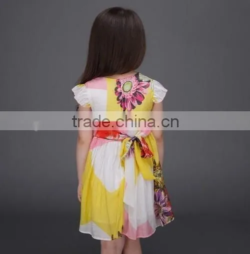2016 angel dresses for kids flower printed summer baby kids girls dresses