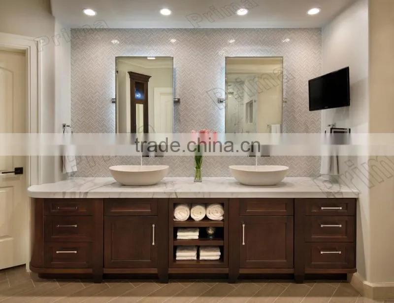 2015 new modern desgin wall hung oak bathroom cabinet