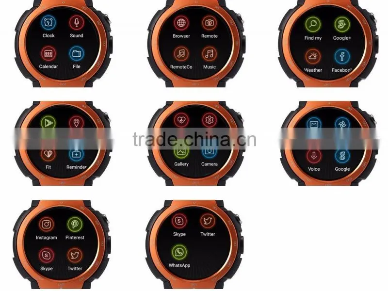 Heart Rate Pulse Monitor Z9 Smart Watch Android 5.1 OS MTK6580 Quad Core smartwatch Phone Support Google Map 3G WiFi Connect