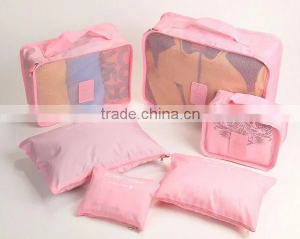 2015 Hot Selling Travel Organizer Storage Zip Bag 6 pcs in One Set