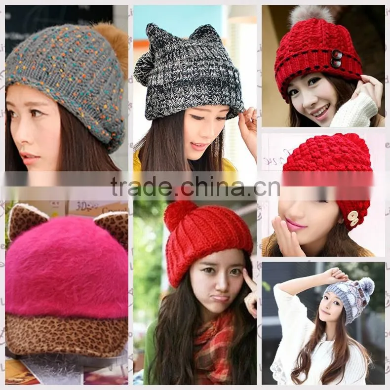 Winter outdoor warm winter knitted /hat women