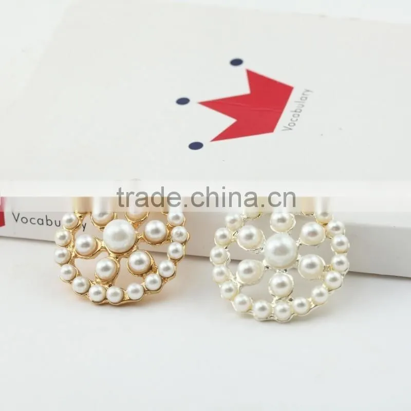 New arrival pearl rhinestone button for apparel