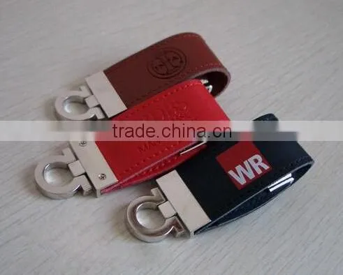 Elegant factory direct selling cross shape usb flash drive Brand Custom Leather Can be printed logo