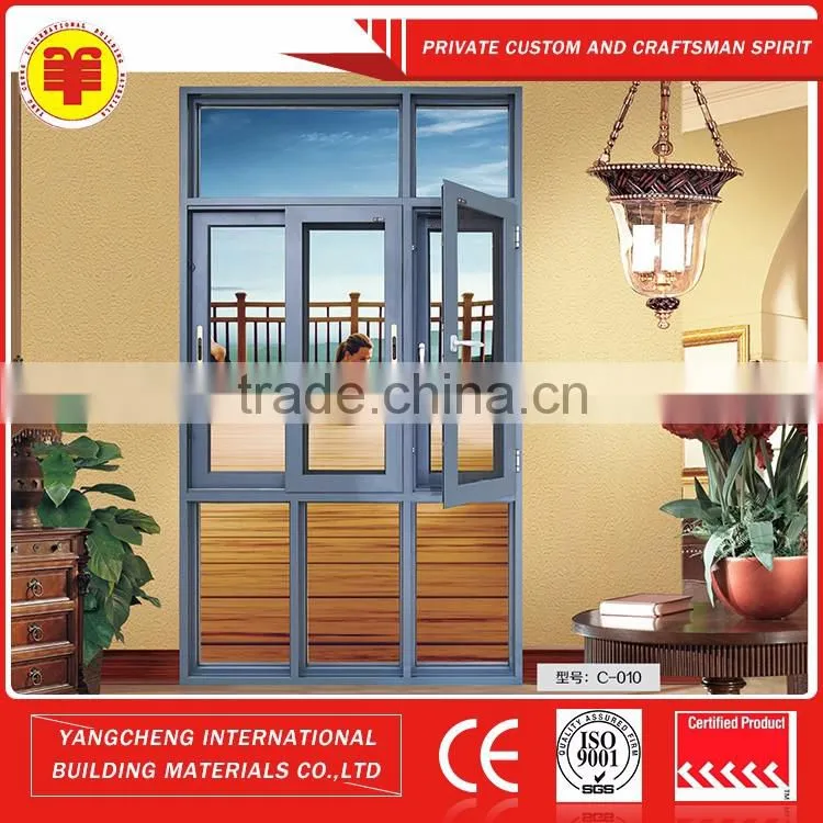 latest designs aluminium glass window ISO