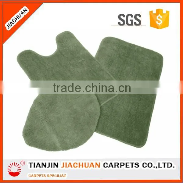 washable shiny chenille non slip 3 pieces bathroom floor mat sets