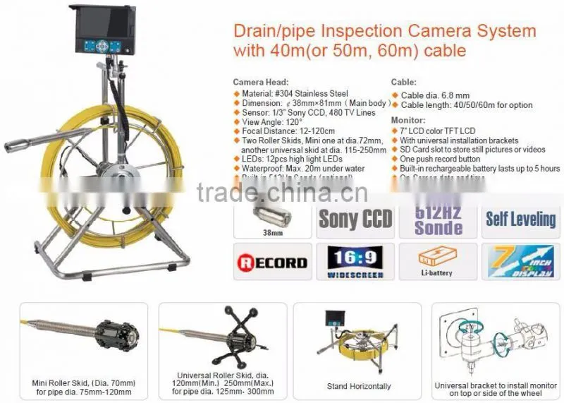 Diagnostic Tools of Drain/Sewer Pipe Inspection Camera System