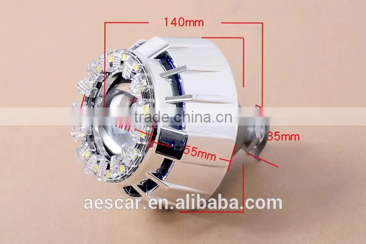 2014 Newest AES-G7 HID bixenon lens car projector headlight with Lotus LED angel eyes