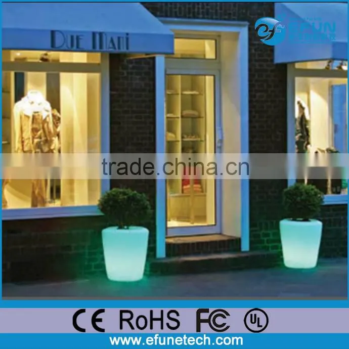 battery rechargable rgb color changing indoor decorative light up led planters