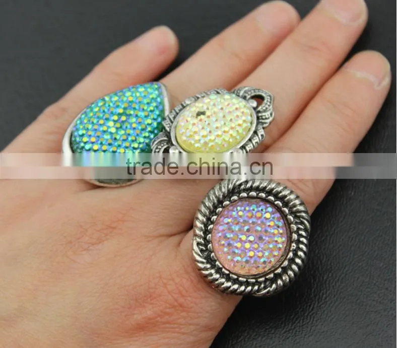 Wholesale candy color alloy resin opening rings