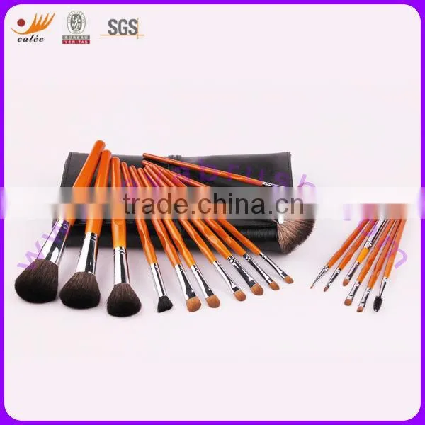 18 pcs Cosmetic Brush Set with Natural Hair and Synthetic Hair