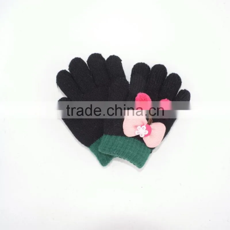 winter warm girl's knit gloves