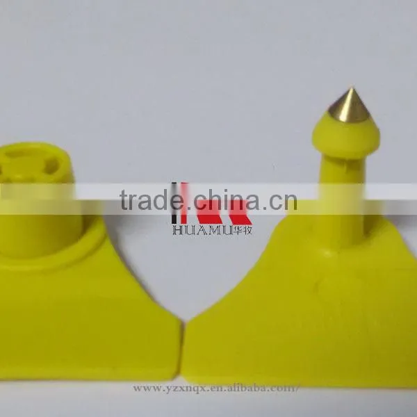 animal id tag yellow female tag and male tag in same size 34*32 mm