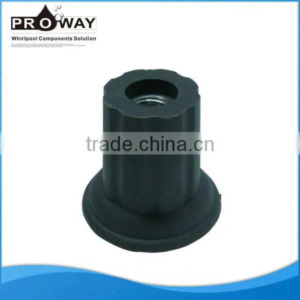 Black PVC bath feet M12 adjustable feet Round plastic foot