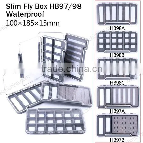 waterproof slim magnetic plastic fly box