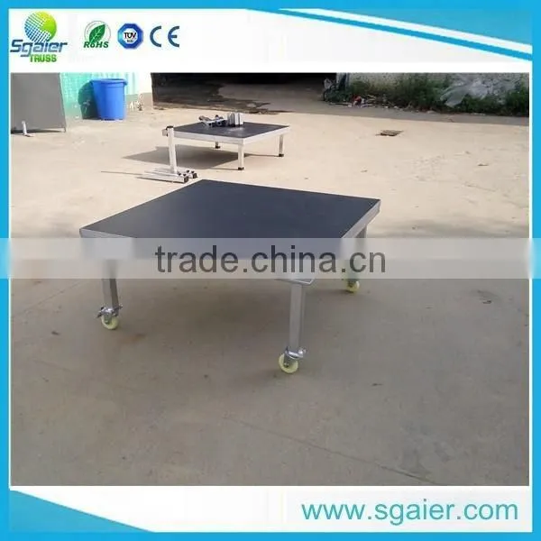 2017 aluminum simple stage , portable stage 4ft x 4ft with round legs ,adjustable stage