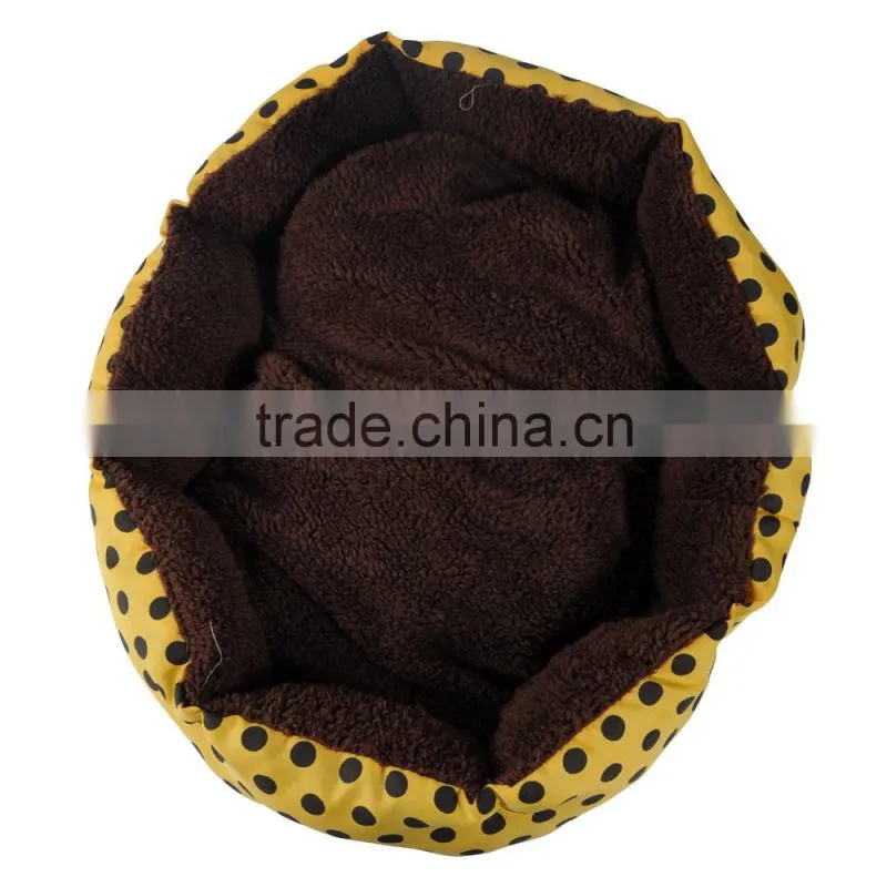 Yellow Cozy Soft Warm Fleece Pet Dog Puppy Cat Bed House Nest 40X35 with Pillow