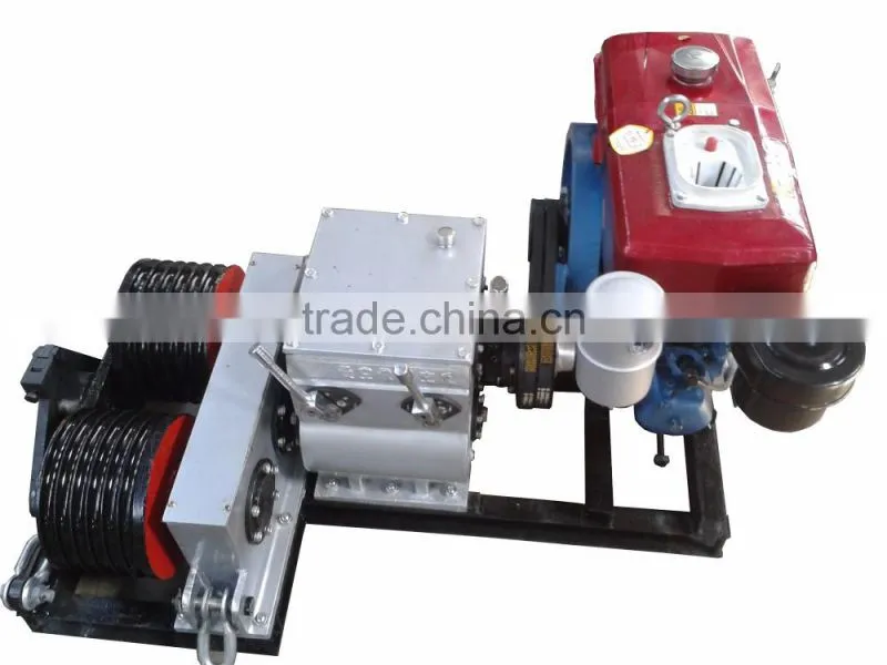 Double Capstan 5T Cable Pulling Winch With Diesel Engine