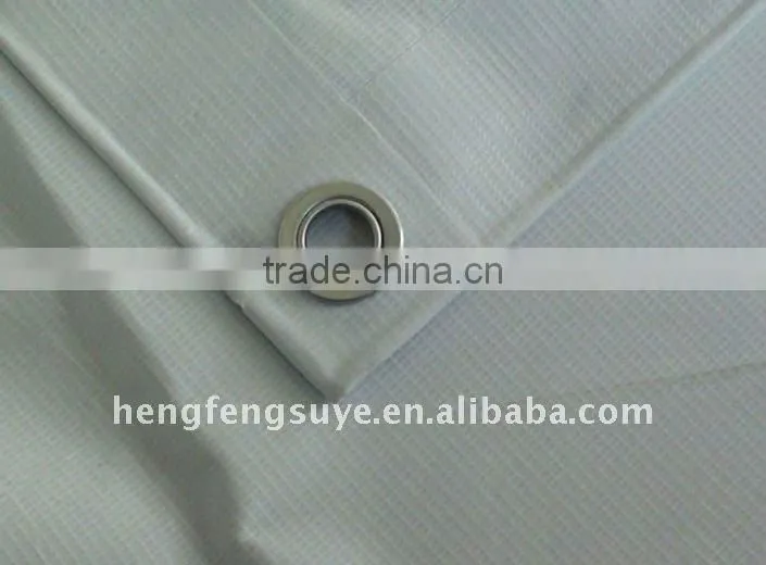 200D*300D/18*12 White Fireproof PVC Laminated Fabric For Japan Market