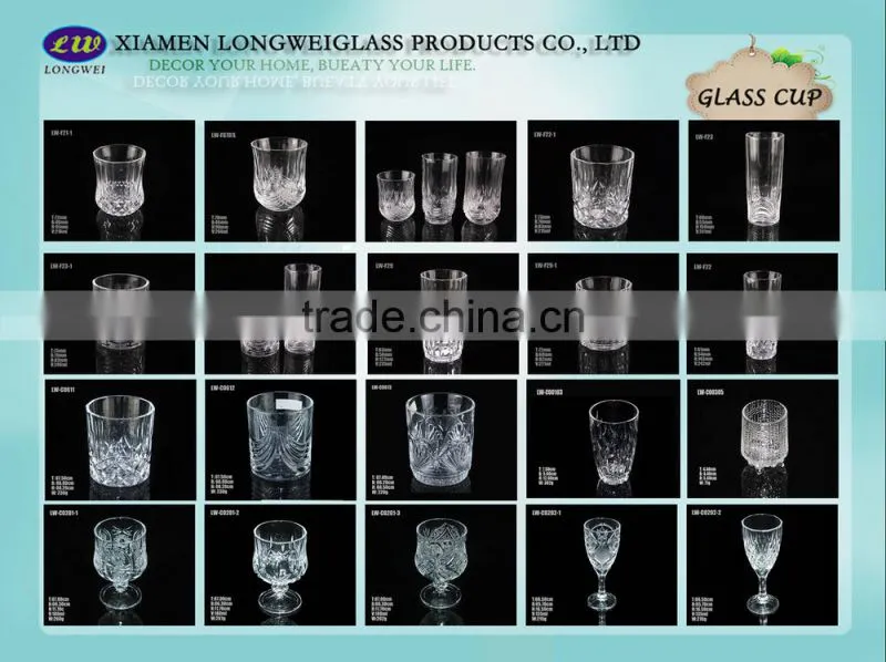 Best selling pressed drinking water cup glass