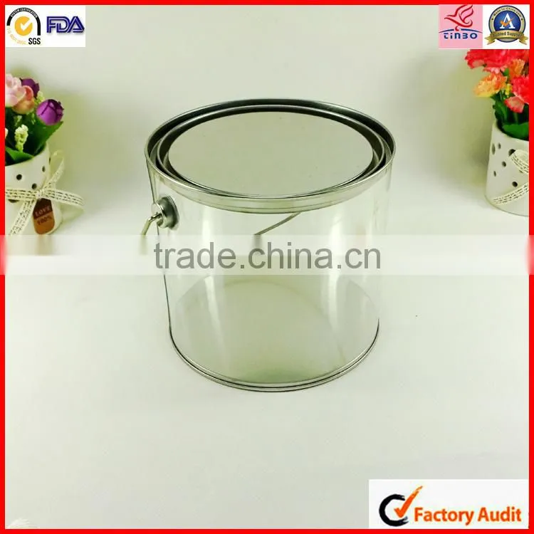 tin lid round pvc clear plastic box with lids