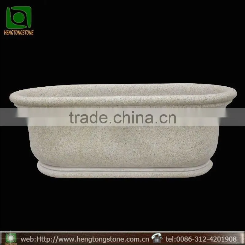 Freestanding Oval Granite Corner Bathtub