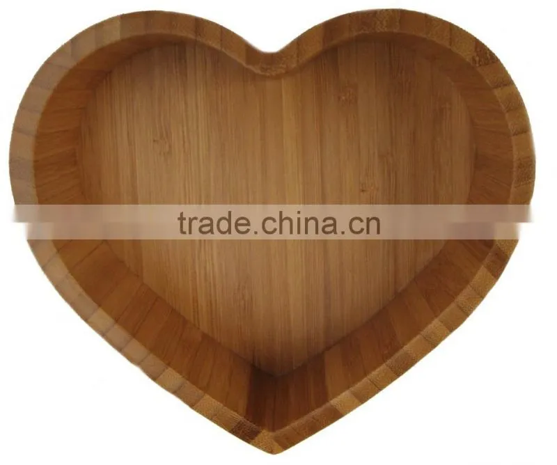 High Quality Heart Shape Wooden Serving Tray Wooden Fruit Tray