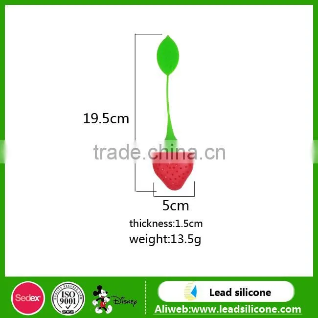 Factory Price BPA Free Silicone Strawberry Tea Strainer Infuser