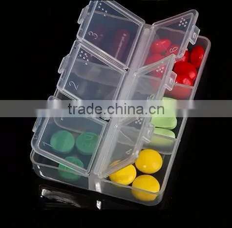 cy275 Mini Portable Clear Empty Braille 6 Cells Pill Medicine Drug Storage Case Box