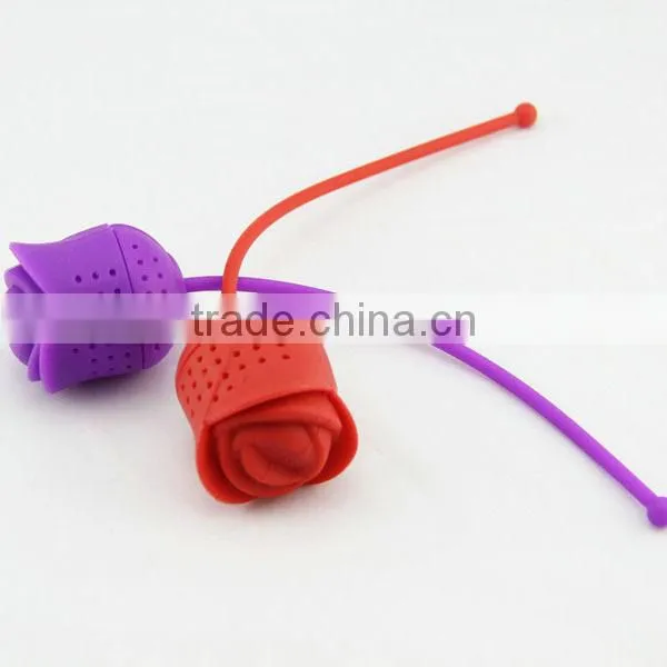 Durable Food Standard Strawberry Shape Silicone Tea Infuser Strainer