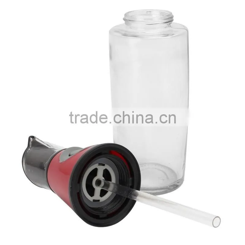 500ml Oil Vinegar Sauce Glass Bottle Pump Spray Container Cruet Condiment Dispenser with Measure Scales Home Kitchen Tools