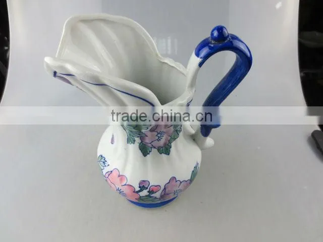 ceramic milk pot with flower design