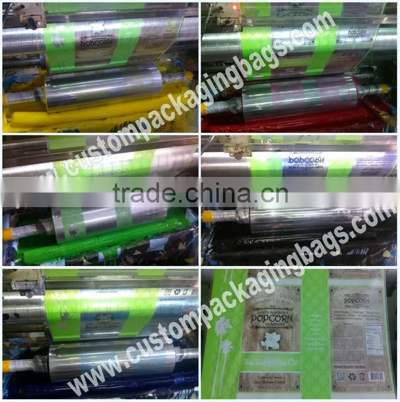 Custom self standing plastic food packaging bags