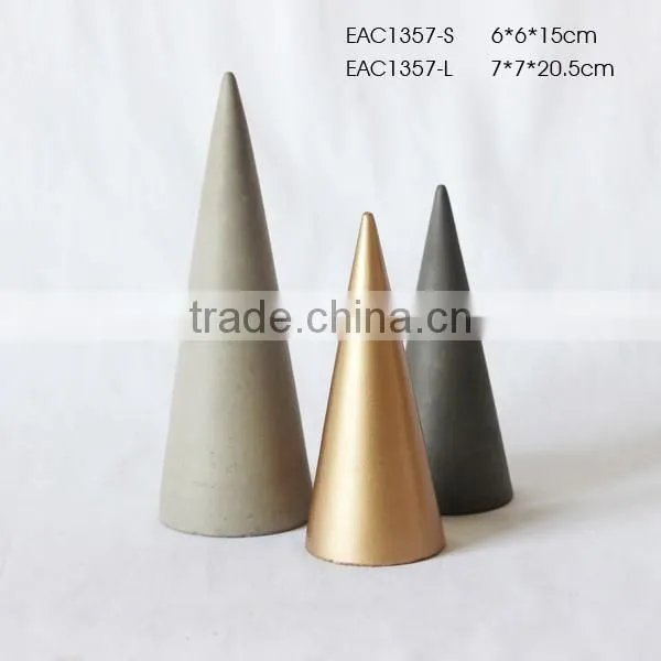 Concrete new material indoor Christmas home decoration cone shape figurine crafts