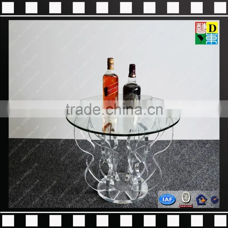 Clear acrylic leg marble center table customzied PMMA coffee side table for wholesale from china manufacturer