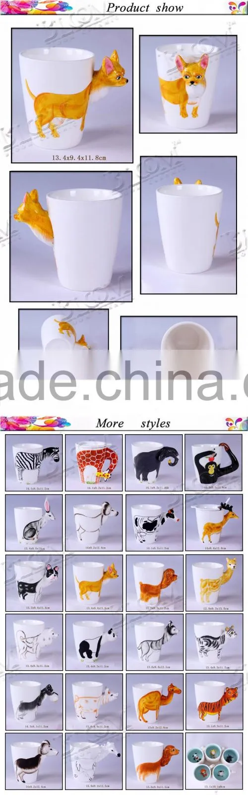 High quality animal desgin coffee cup ceramic