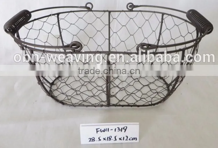 Handmade small chicken wire basket wholesale with handle