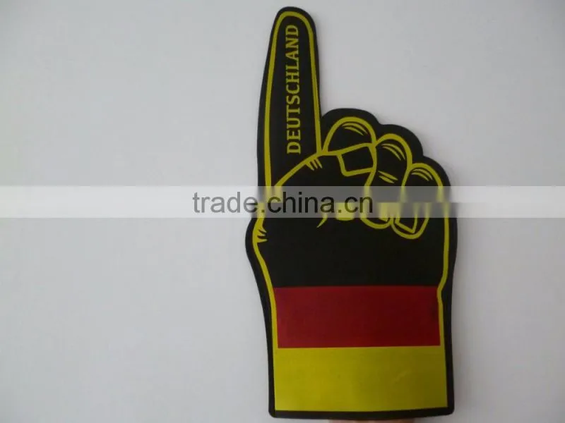 white big cheering hand gloves with logo print