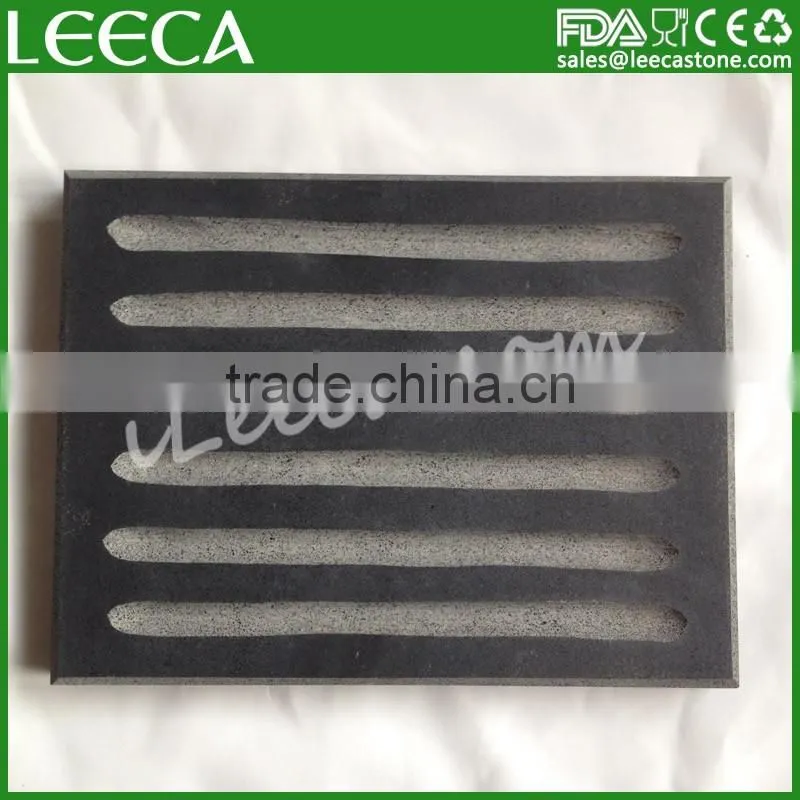 Restaurant black hot steak lava cooking stone