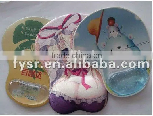 sexy breast gel mouse pad/cartoon mouse pad