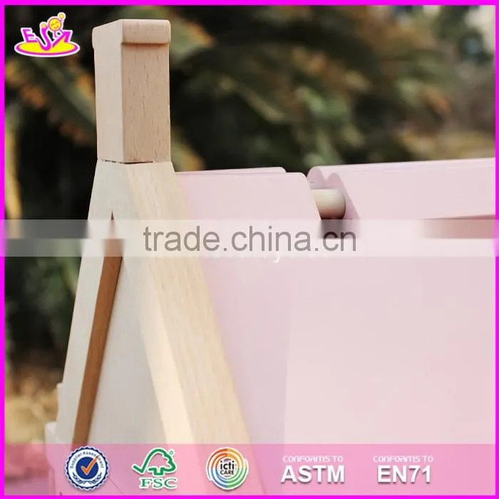 2017 New design lovely wooden girls dollhouse for sale W06A237