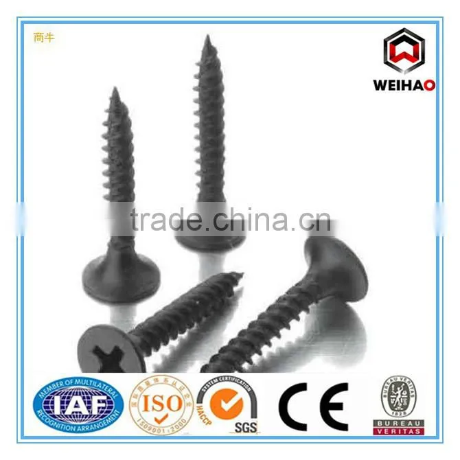 gypsum board black phosphating drywall screws factory MDF screw