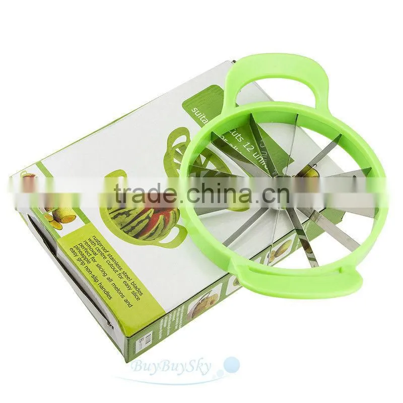 Watermelon Cantaloupe Melon Cutter Stainless Steel Kitchen Fruit Divider Slicer